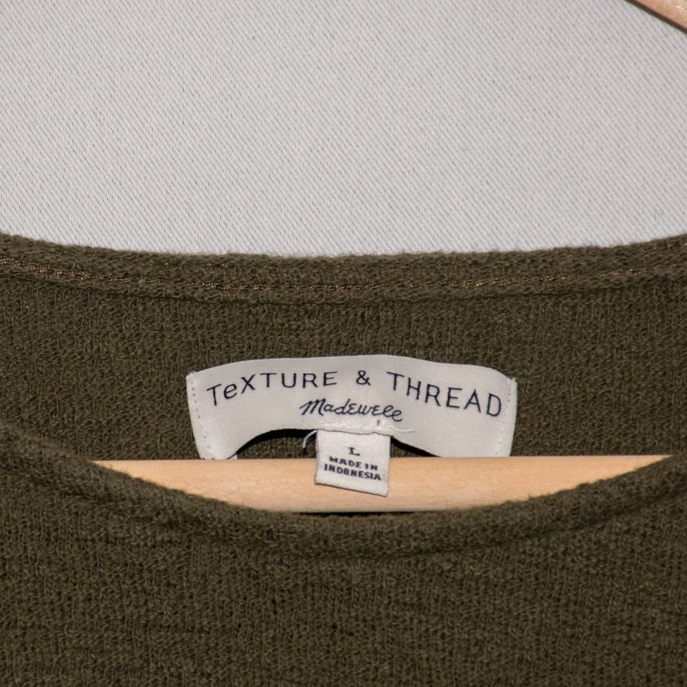 Madewell Texture & Thread Green Flutter Sleeve Top - image 2